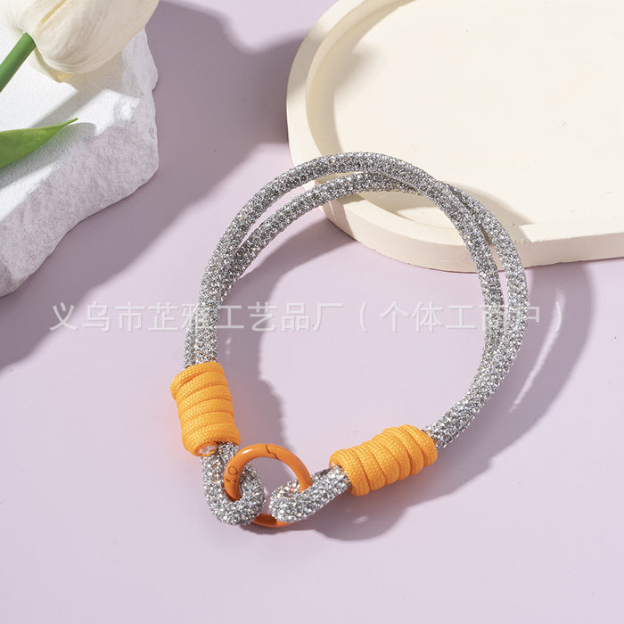 Wholesale New diamond chain wristband lanyard, phone lanyard DIY, phone chain, phone case universal short lanyard, wrist rope