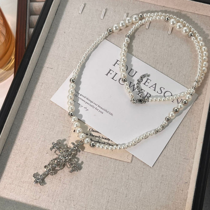 Wholesale multi-layered pearl necklace clavicle chain chocker accessories