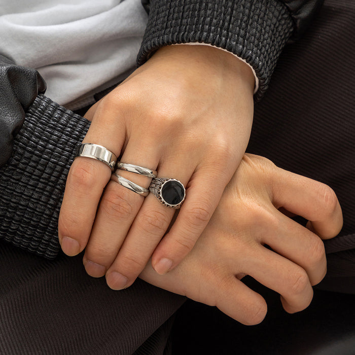 Wholesale Stainless steel ring, high-end, fashionable and personalized set, men's popular ring set