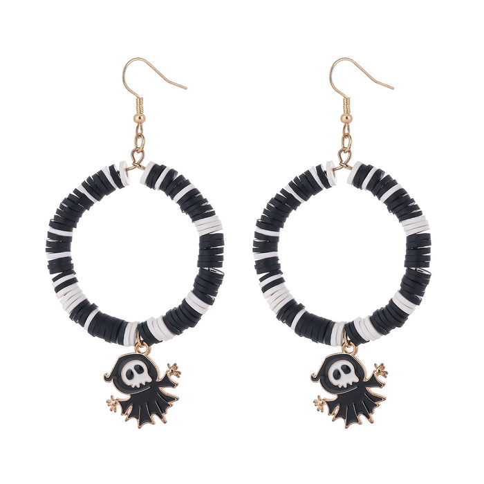 Wholesale  themed earrings,  black and white,  orange and purple  main color earrings
