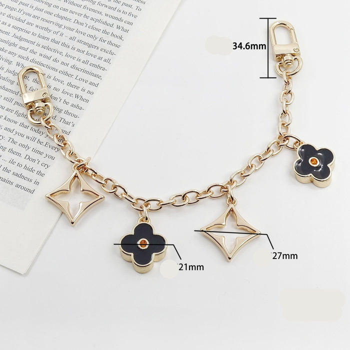 Wholesale Metal four-leaf clover extension chain metal keychain