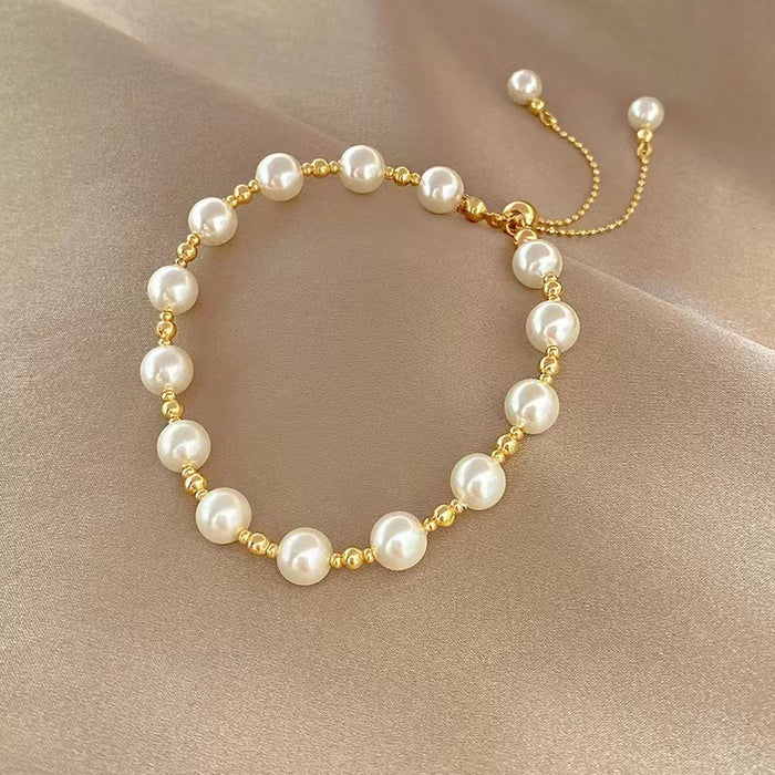 Wholesale Small niche, simple, fashionable, light luxury bracelet with versatile temperament, pearl bracelet, wristband
