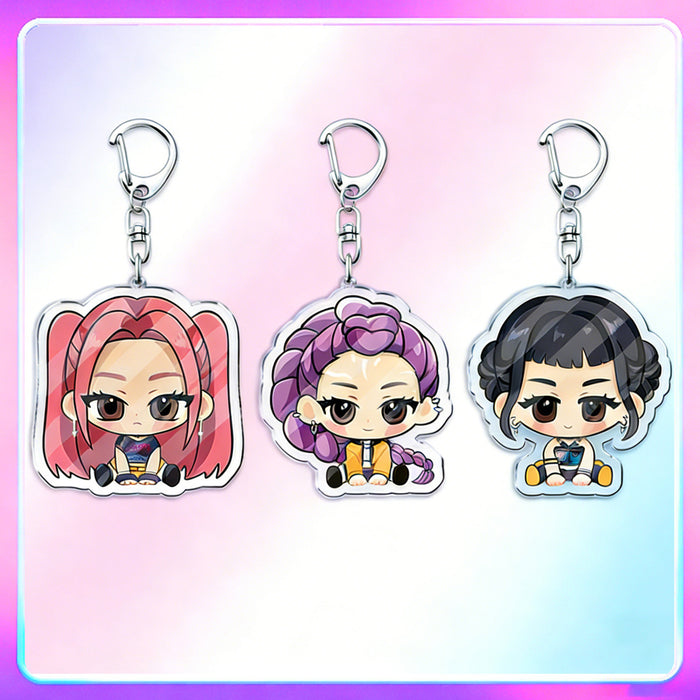 Wholesale 10 PCS Kpop Cute Cartoon Character Acrylic Keychain