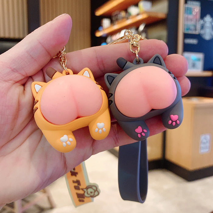 Wholesale Cute soft rubber decompression doll pendant keychain creative personalized couple bag