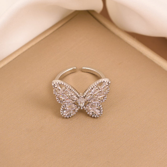 Wholesale Zircon Open Butterfly Ring