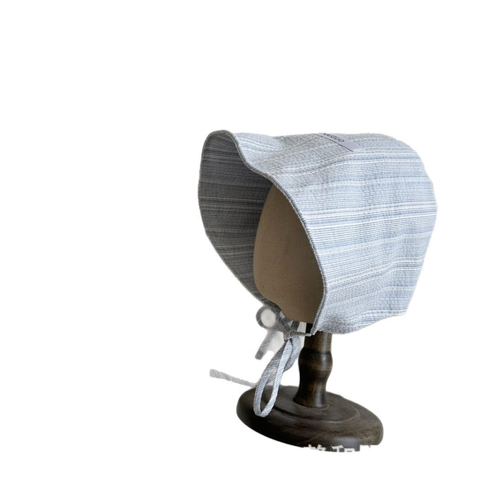 Wholesale Minimally striped tie with back opening sun protection and wide eave sun protection