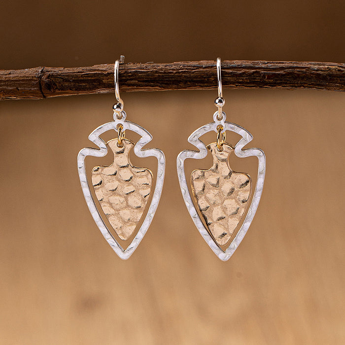 Wholesale 1 Pair of Western Wind Metal Arrow Design Earrings