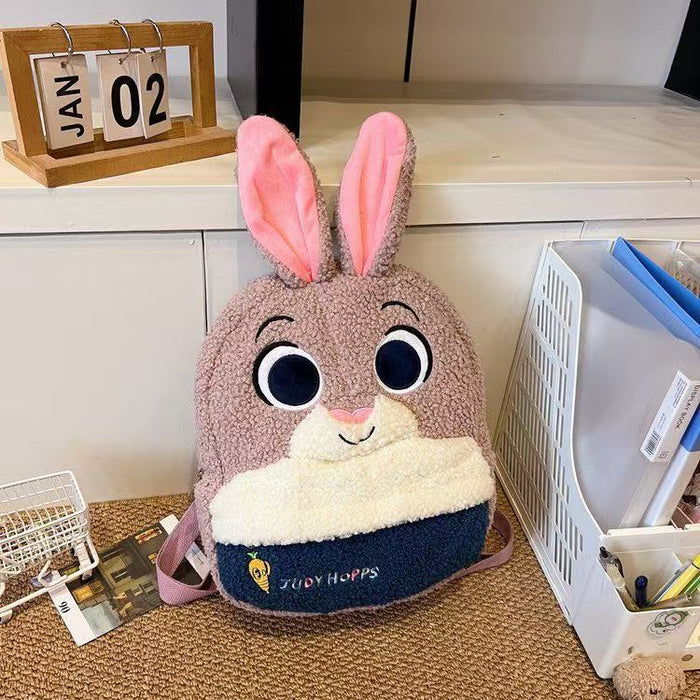 Wholesale Cartoon Fox Rabbit Plush Backpack Bags Large Capacity