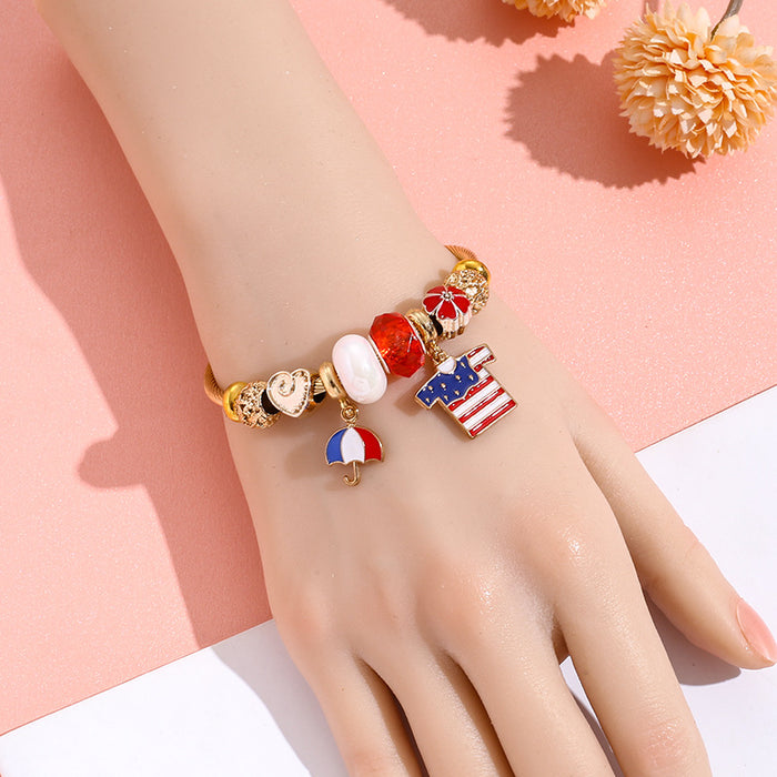 Wholesale stainless steel beaded bracelet alloy accessories heart bracelet Charms Bracelets