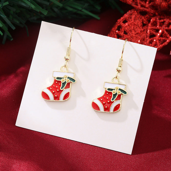 Wholesale Christmas  snowflake earrings,  candy cane bell elk earrings,  Christmas hat earrings