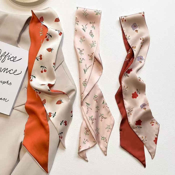 Wholesale Red series small long silk scarf