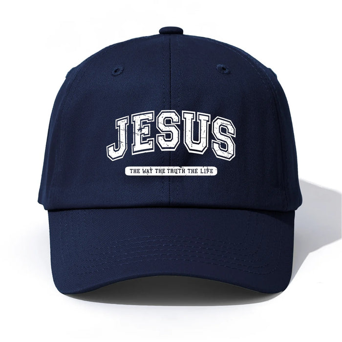 Wholesale Jesus Print Washed Baseball Cap Adjustable Curved Brim Summer Hat Fashion Accessory For Boutique Resale