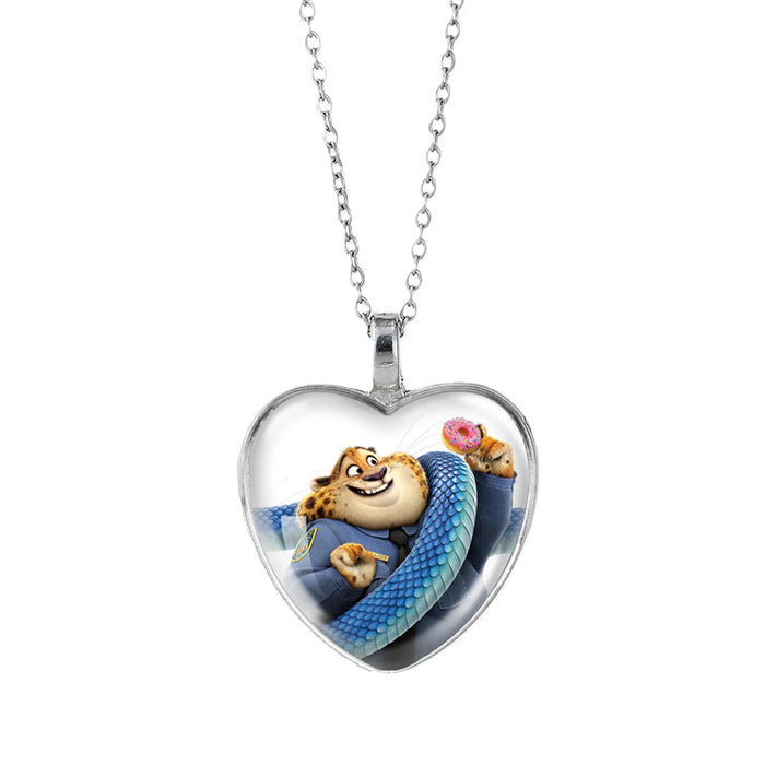 Wholesale Time Gem Heart Necklaces Pendant Sweater Chain Couple Gift