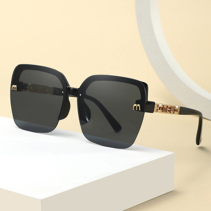 Wholesale New high-end semi framed square round face sunglasses with UV protection