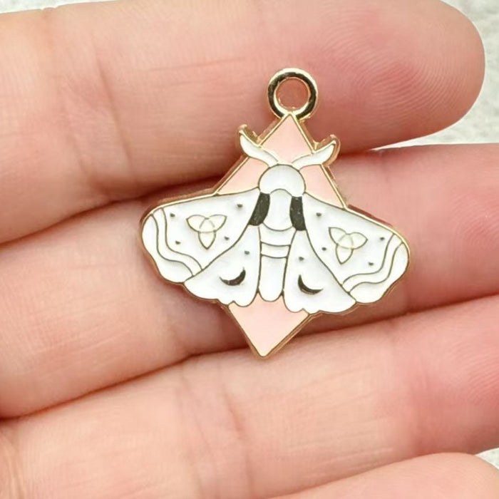 Wholesale 10pcs Colorful Alloy Butterfly and Moth DIY Bracelet Necklace Keychain Pendant