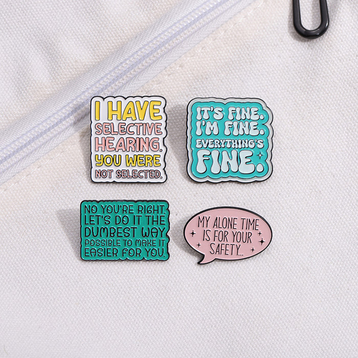 Wholesale Fashion Letter Brooch Pin Zinc Alloy Baking Varnish Clothing Decoration Accessory For Resale