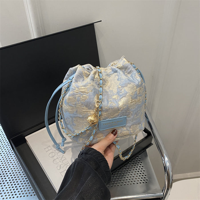 Wholesale New fashionable embroidered bucket bag, niche, simple, high-end crossbody bag