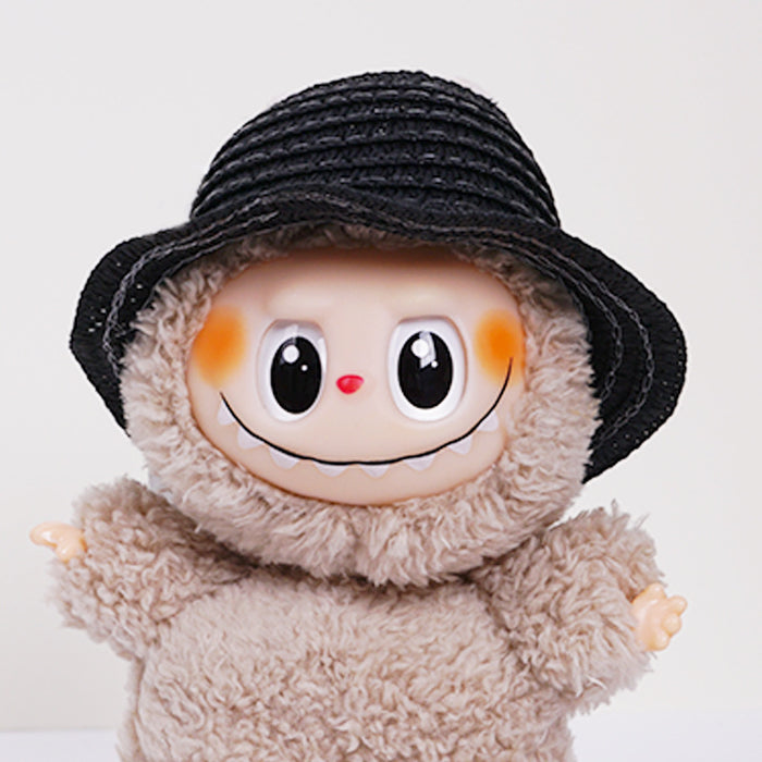 Wholesale  mini hollow top woven straw hat dome wave pull cloth leaking ear hat dress-up baby clothes accessories