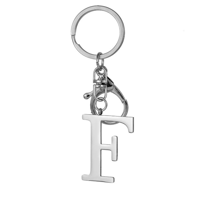Wholesale Stainless Steel  Letter Key Chain Titanium Steel Keychain Initial Letter Modern Simple Backpack Pendant