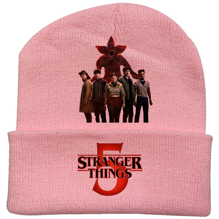 Wholesale Fashionable printed knitted hats outdoor warm hats