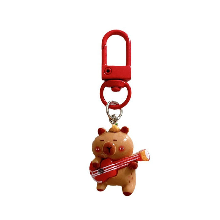 Wholesale Cute keychain pendant cartoon capybara backpack hanging accessory with accessories