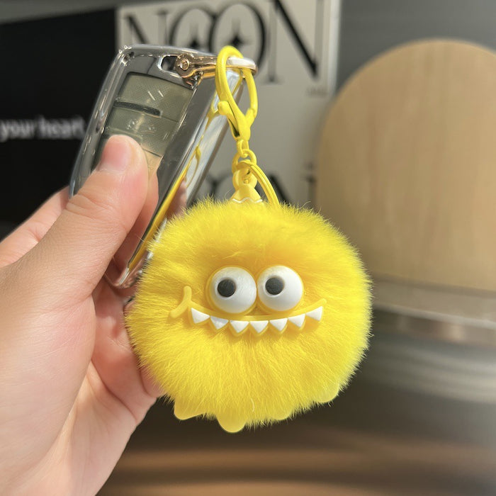 Wholesale Cute Car Keychain Pendant Plush Ball Doll Book Bag Pendant
