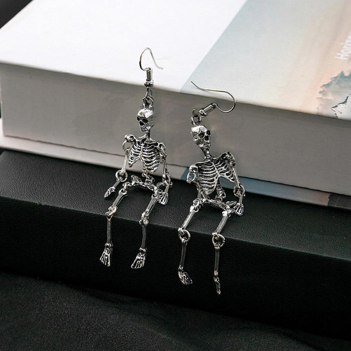 Wholesale Halloween Skeleton Alloy Earrings JDC-ES-ZhuiW001