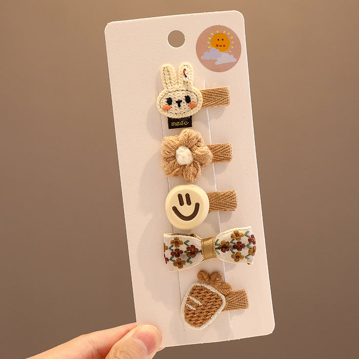 Wholesale Baby hairpins,  children' s hairpins,  cute bowknot fabric clips,  small size,  no hair damage