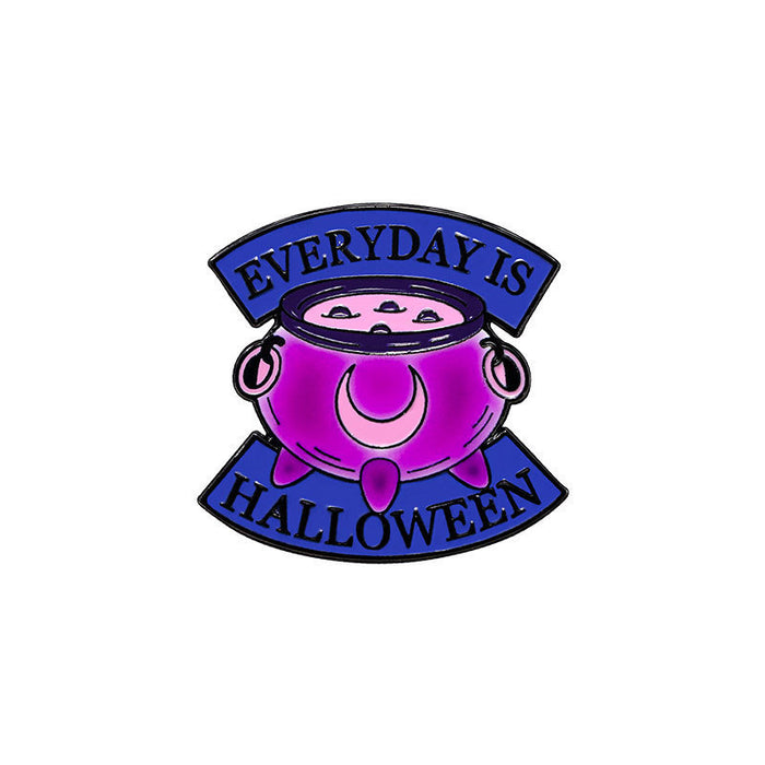 Wholesale  Luminous Emblem Cartoon Alloy Fluorescent Brooch Pumpkin Head Black Cat Ghost Clothes Decoration Accessories