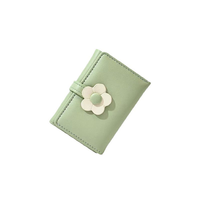 Wholesale New Simple Fresh Sweet Cute Flower Student Short Trifold Wallet JDC-WT-QT012