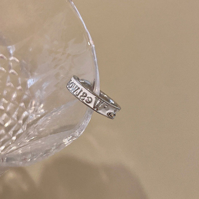 Wholesale New cross letter ring with niche design, high-end sense, fashionable personality, trendy index finger ring