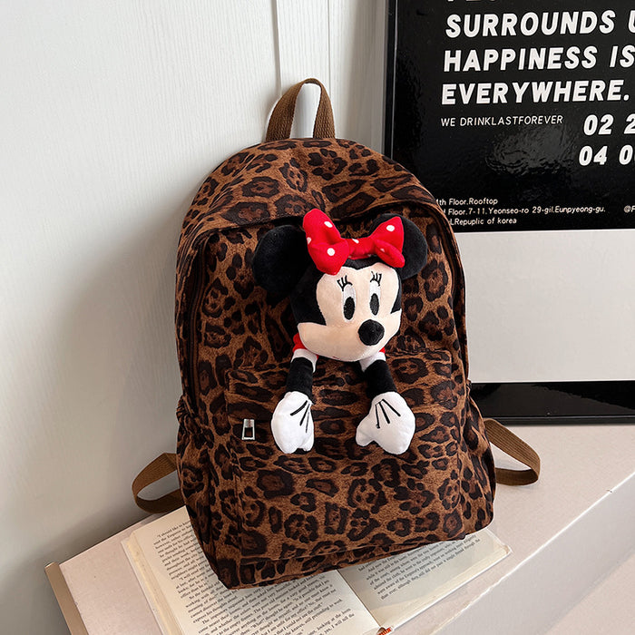 Wholesale Commuting large capacity retro leopard print backpack versatile casual backpack