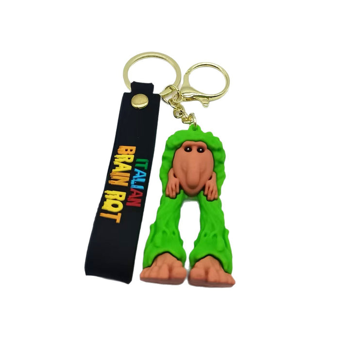 Wholesale Keychain Quirky Abstract Wooden Stick Bigfoot Doll Keychain Pendant