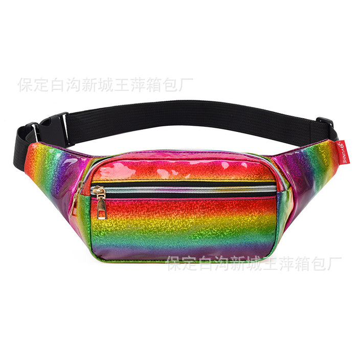 Wholesale Laser Bright Face Waist Bag Mobile Phone Storage Fashion Crossbody Chest Bag Running Casual Outdoor Sports Bag