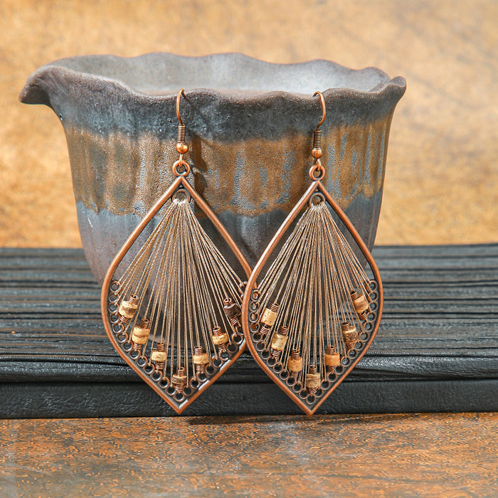 Wholesale 2pcs retro ethnic geometric turquoise earrings