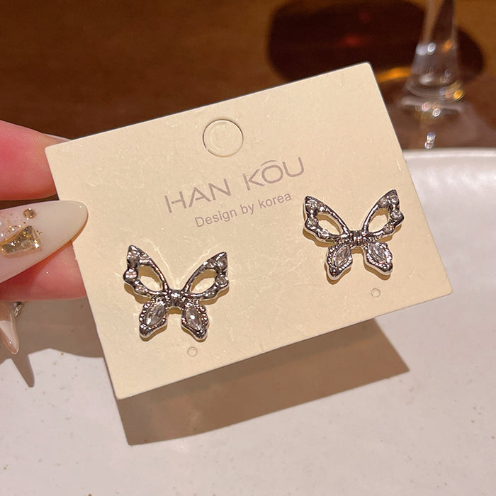 Wholesale Crystal Butterfly Pearl Earrings