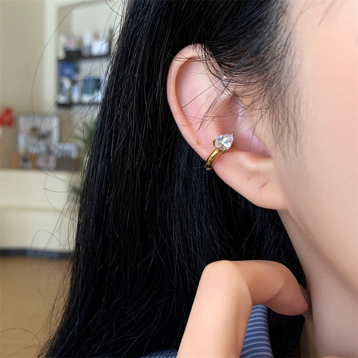 Wholesale  Clip  Water Drop Drill Painless Ear Clip  Ear Holes Adjustable Ear Clip Women's Earrings