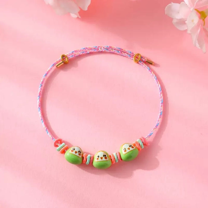 Wholesale Colorful Rope Pink Handmade Woven Bracelet Niche Exquisite  Children' s Cute Accessories