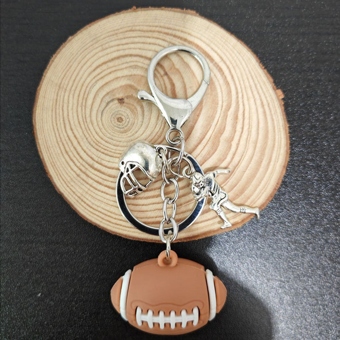 Wholesale Simulation football events mini souvenir key chain pendant