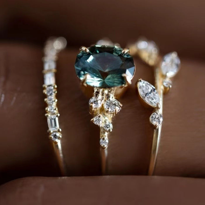 Wholesale Floral Three-Piece Ring Set