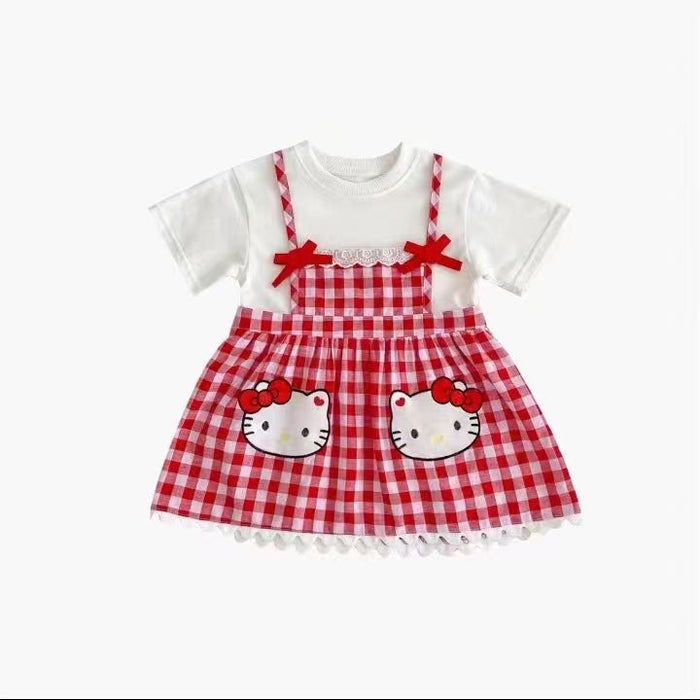 Wholesale Girls Dress Summer Baby Casual Cartoon Plaid JDC-CTS-xiaoHZ006