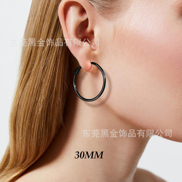 Wholesale Stainless Steel Large Round Wire Earrings JDC-ES-HeiJ001