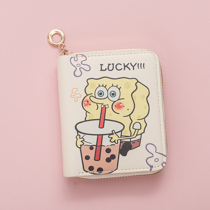 Wholesale New Fashion Wallet Short Zipper Printing Student Cartoon Mini Wallet Coin Purse Card Holder JDC-WT-QT007