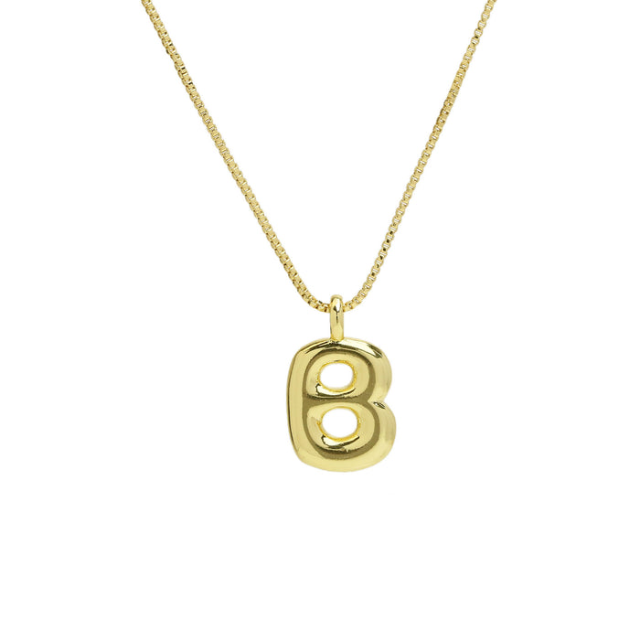 Wholesale 18k Brass Glossy Balloon 26 English Letters Necklace JDC-NE-BaiYi004