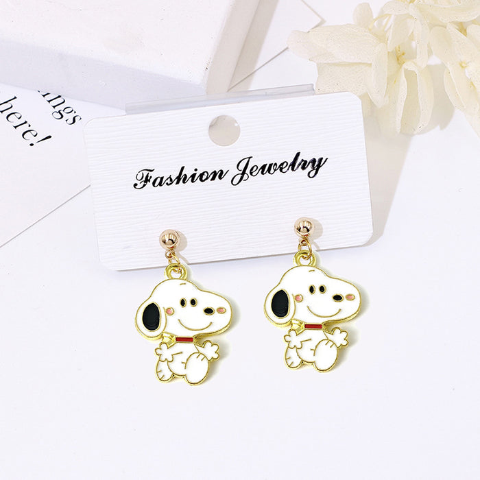 Wholesale Cute Cartoon Short Stud Earrings 925 Silver Jewelry Accessory for Women Gift MOQ≥2