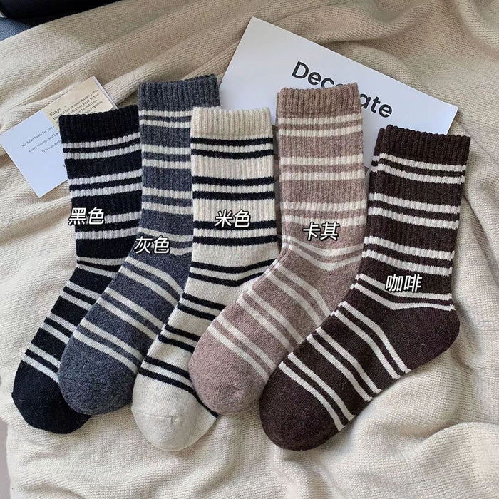 Wholesale Socks, mid length socks, striped socks, thick and warm, outer sports socks