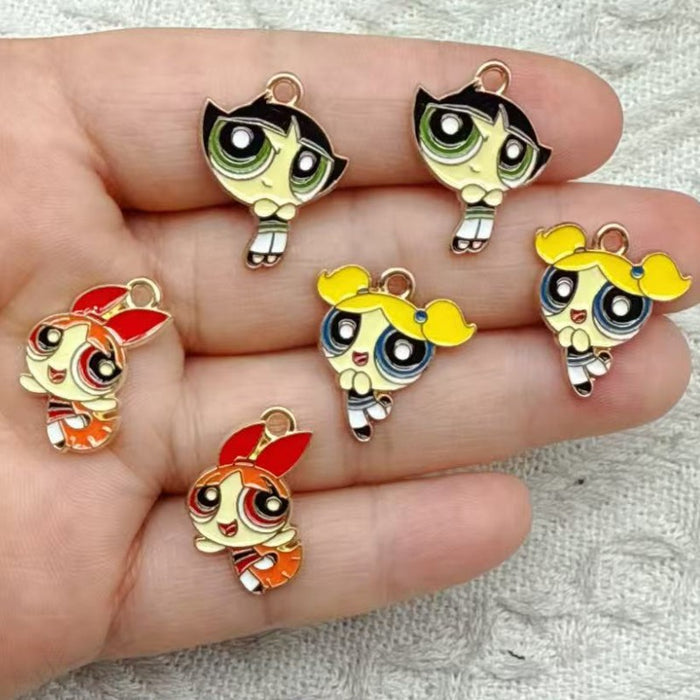 Wholesale 10pcs Alloy Oil Drip DIY Jewelry Accessories Cartoon Cute Anime Bracelets and Necklace Pendants