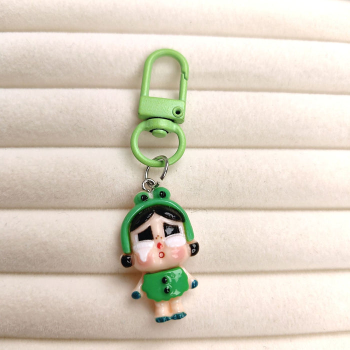 Wholesale Cute Crying Baby Girl Healing Keychain Mobile Phone Pendant Girl Soft Cute Ins Backpack Jewelry Best Friend Couple Gift