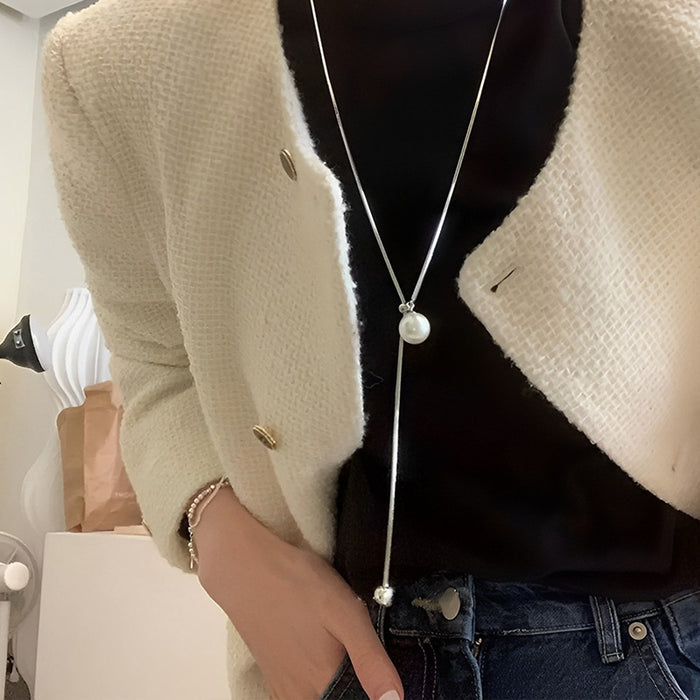 Wholesale Golden snake bone long necklace, pull-out sweater chain, high-end and versatile vintage necklace