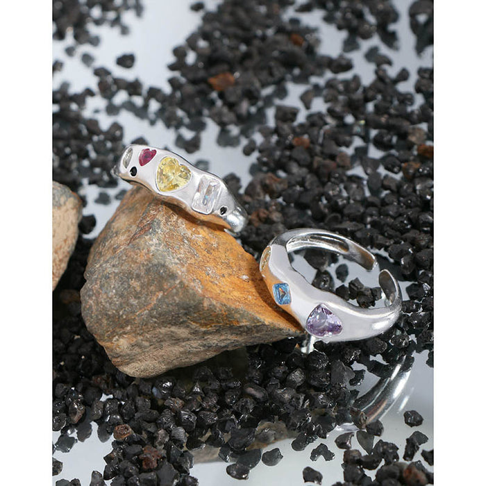 Wholesale Versatile design sense of light luxury, contrasting zirconia open ring, pure silver